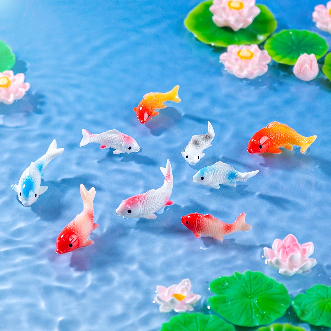 Bonsai Garden Mini - 10PCS Mini Koi Fish Resin Goldfish