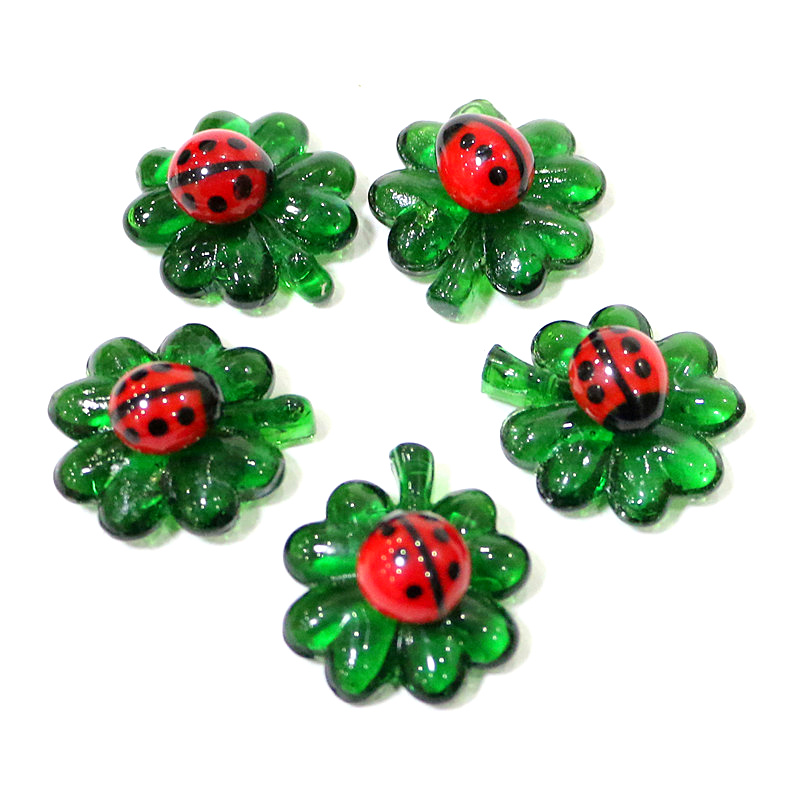 5pcs Green Mini Glass Four-Lea - огляд і ціна Bonsai Garden Mini